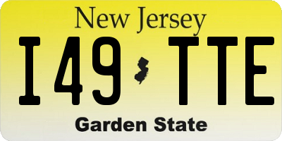 NJ license plate I49TTE