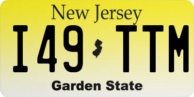NJ license plate I49TTM
