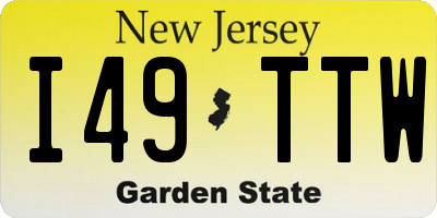 NJ license plate I49TTW