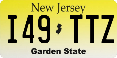 NJ license plate I49TTZ