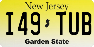 NJ license plate I49TUB