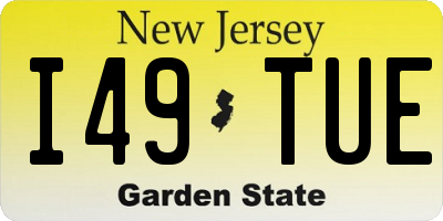 NJ license plate I49TUE