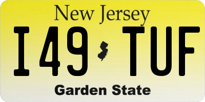 NJ license plate I49TUF