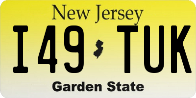 NJ license plate I49TUK