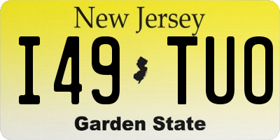 NJ license plate I49TUO
