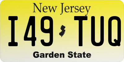 NJ license plate I49TUQ