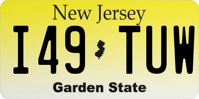 NJ license plate I49TUW