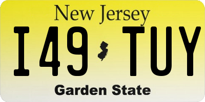 NJ license plate I49TUY