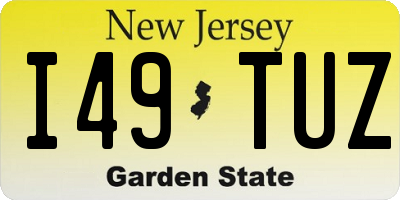 NJ license plate I49TUZ