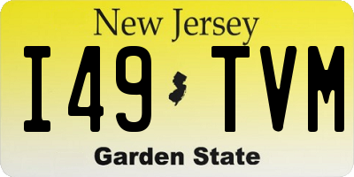 NJ license plate I49TVM