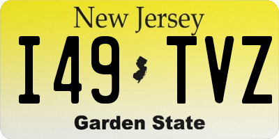 NJ license plate I49TVZ