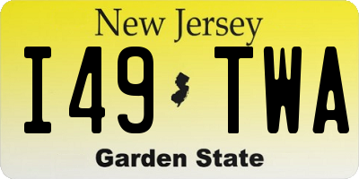 NJ license plate I49TWA