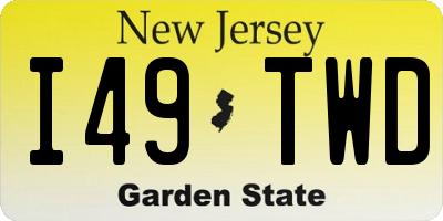 NJ license plate I49TWD
