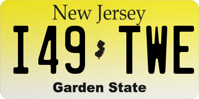 NJ license plate I49TWE