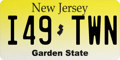 NJ license plate I49TWN