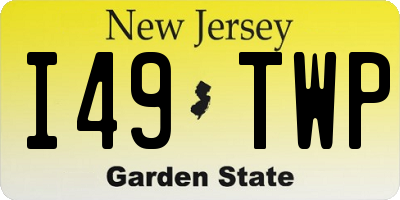 NJ license plate I49TWP