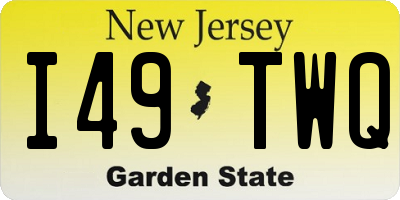 NJ license plate I49TWQ
