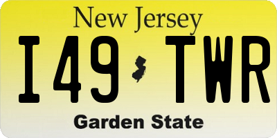 NJ license plate I49TWR
