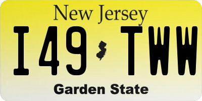 NJ license plate I49TWW