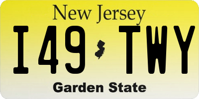NJ license plate I49TWY
