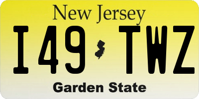 NJ license plate I49TWZ