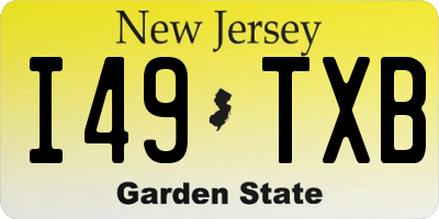 NJ license plate I49TXB