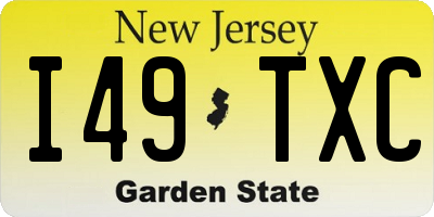 NJ license plate I49TXC