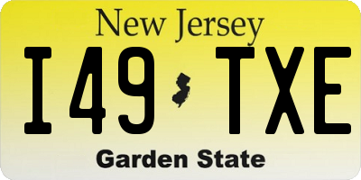 NJ license plate I49TXE