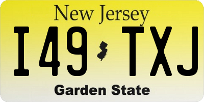 NJ license plate I49TXJ