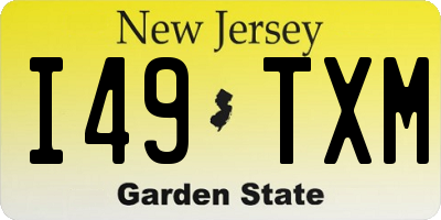 NJ license plate I49TXM