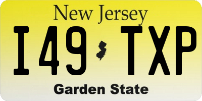 NJ license plate I49TXP