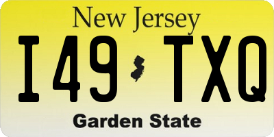 NJ license plate I49TXQ