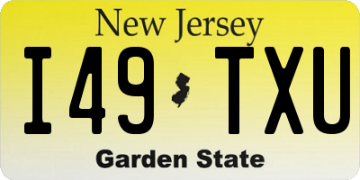 NJ license plate I49TXU