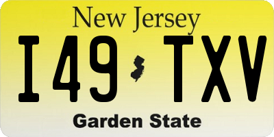 NJ license plate I49TXV
