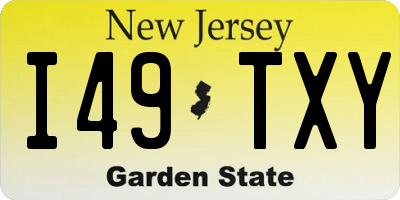 NJ license plate I49TXY