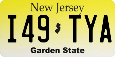 NJ license plate I49TYA