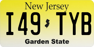 NJ license plate I49TYB