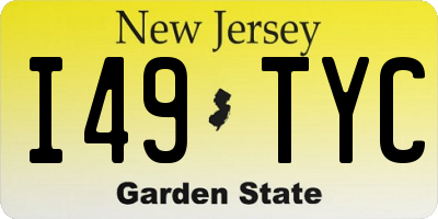 NJ license plate I49TYC