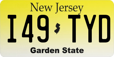 NJ license plate I49TYD