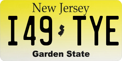 NJ license plate I49TYE