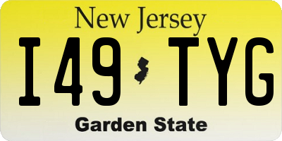 NJ license plate I49TYG