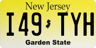 NJ license plate I49TYH