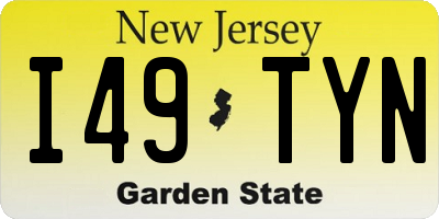 NJ license plate I49TYN