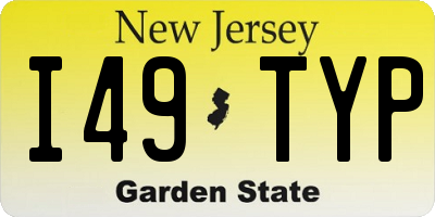 NJ license plate I49TYP