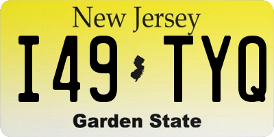 NJ license plate I49TYQ
