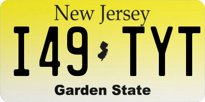 NJ license plate I49TYT
