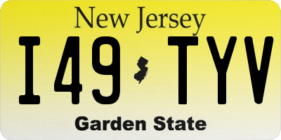 NJ license plate I49TYV