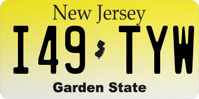 NJ license plate I49TYW