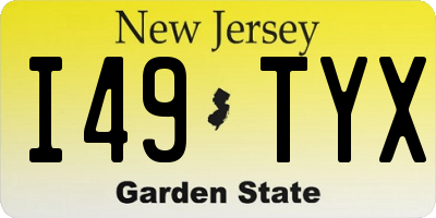 NJ license plate I49TYX