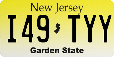 NJ license plate I49TYY